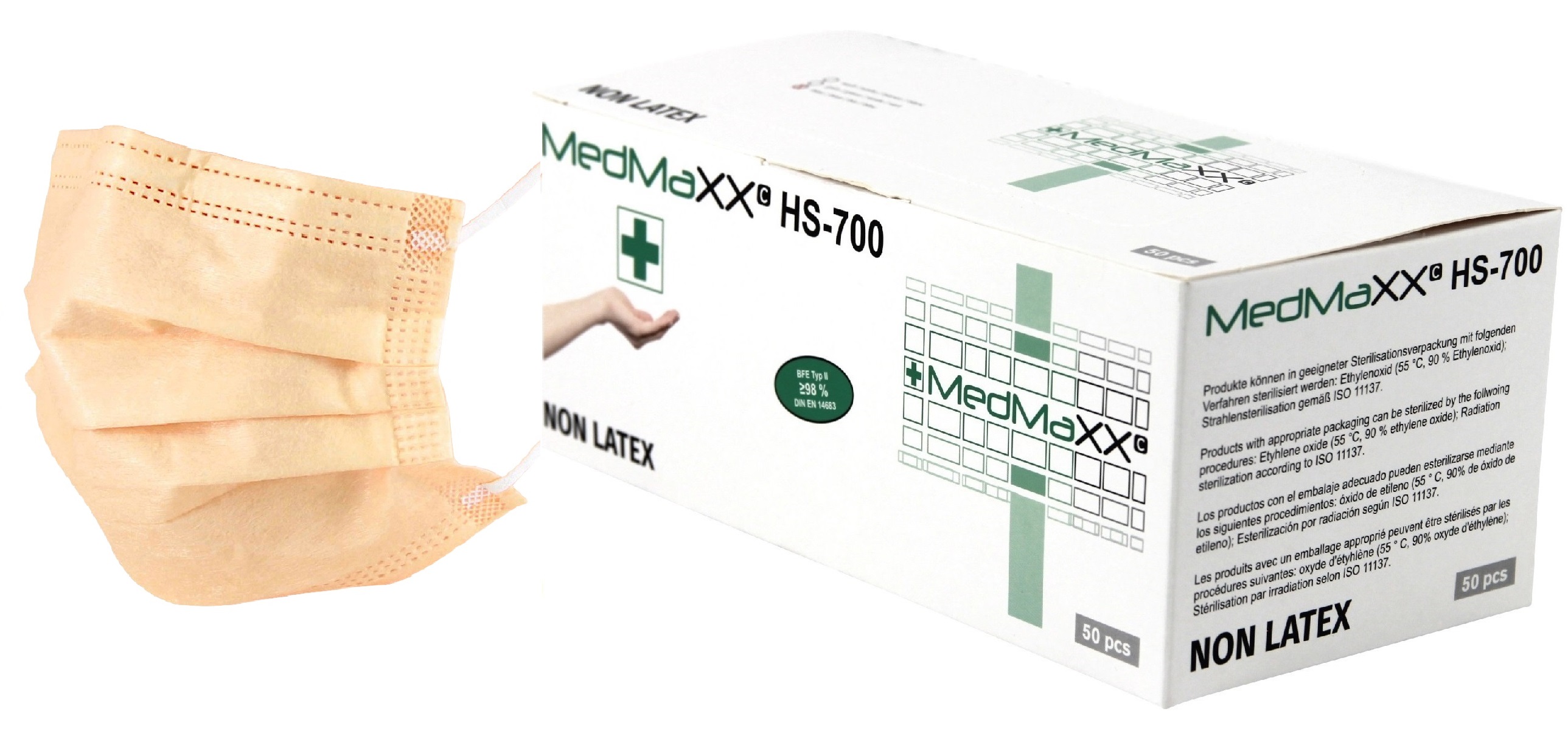Indexbild 11 - MedMaXX HS-700E 3-lagige medizinische OP Maske Typ II 50x Farbauswahl