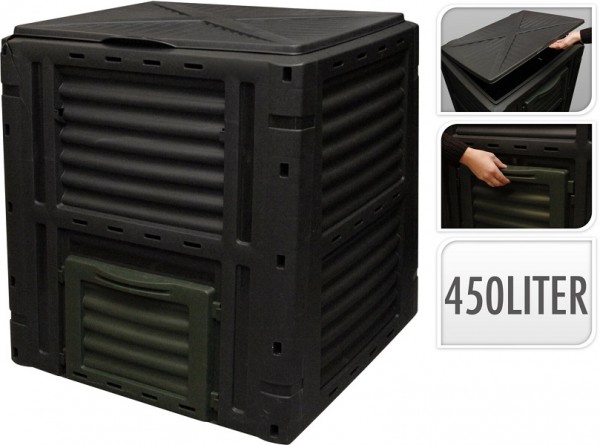 GreenGarden® Gartenkomposter 450L 80x 80x 81cm schwarz