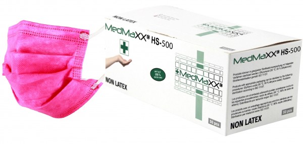 MedMaXX HS-500E-PI 3-lagige Community Gesichtsmasken pink 50 Stück