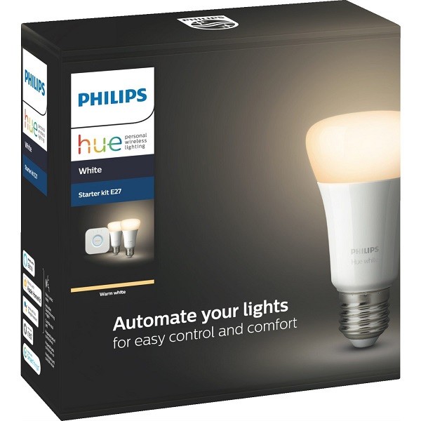 Philips Hue White Starter Set 2x E27 LED Lampe BT mit Dimmschalter