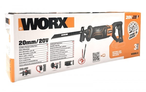 WORX WX500.9 Akku-Säbelsäge Solo 20V Max