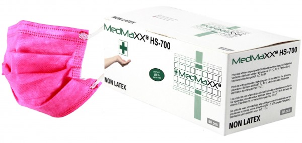 MedMaXX HS-700E-PI 3-lagige OP Maske Typ II EN 14683 pink 50 Stück