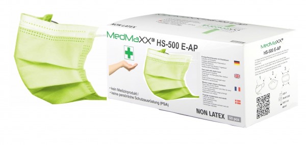 MedMaXX HS-500E-AG 3-lagige Community Gesichtsmasken apfelgrün 50 Stück