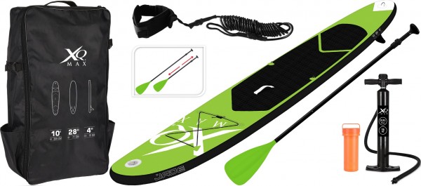 Sport4&gt;it 320 cm SUP Stand Up Paddle-Board Komplettset in grün / schwarz