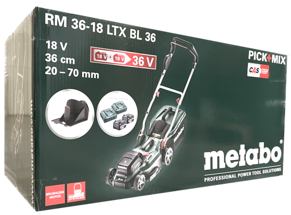 Metabo RM 36-18 LTX BL 36 18V Akku-Rasenmäher 2x 5,2Ah Akkus 601716650