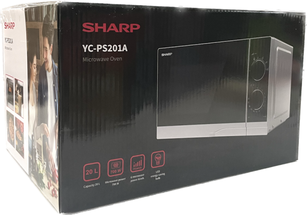 & | OnlineDeal24 Küche Haushalt 20 Mikrowellen Liter W Sharp | silber | | Mikrowelle Sharp 700 YC-PS201AE-S
