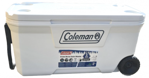 Coleman Xtreme Wheeled Marine 100 Qt 94 Liter Kühlbox mit Rollen weiß 2000037402