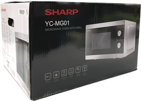 Sharp YC-MG01E-S 20 Liter 800 W Kombi-Mikrowelle silber