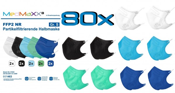 80x MedMaXX FFP2 NR Maske Größe S, auch für Kinder geeignet, BOY