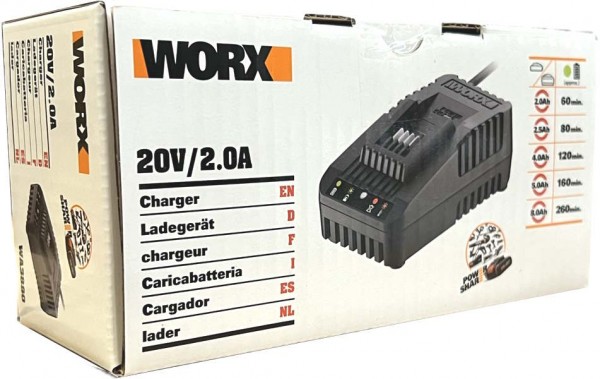 WORX WA3880 Schnellladegerät für alle 20 V PowerShare Akkus