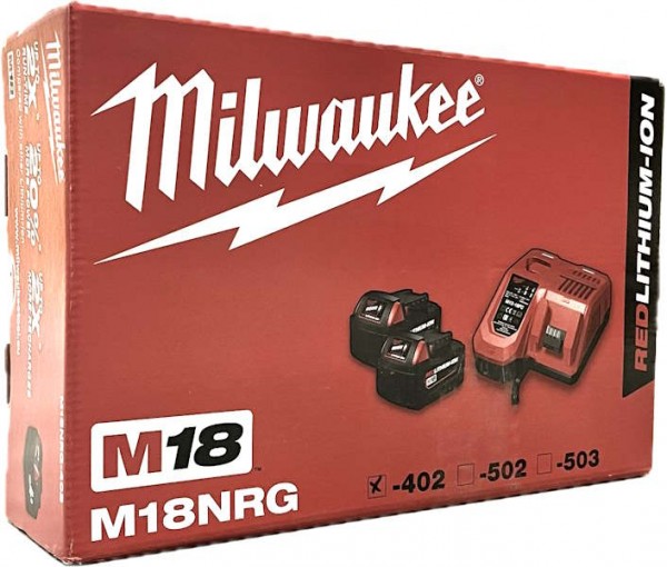 Milwaukee M18NRG-402 2x M18 B4 Akku 4.0Ah + M12-18FC Ladegerät