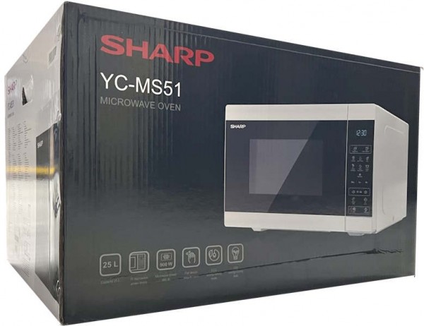Sharp YC-MS51E-W 25 Liter 900 W Kombi-Mikrowelle weiß