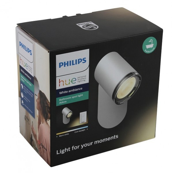 Philips Hue White Ambiance Adore BT Badezimmer Spot mit Dimmschalter weiß