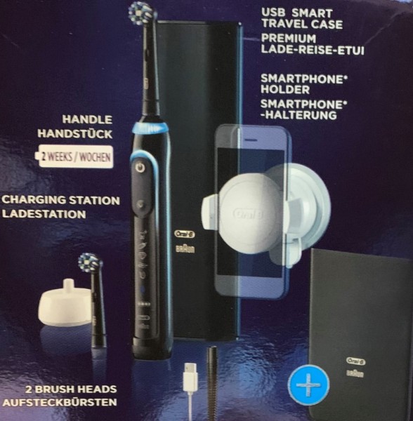 Braun Oral-B Genius 10200W Elektrische Zahnbürste mit Bluetooth Midnight Black