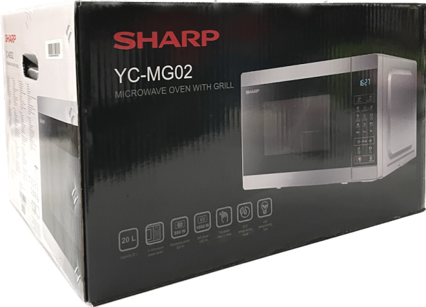Sharp YC-MG02E-S 20 Liter 800 W Kombi-Mikrowelle silber
