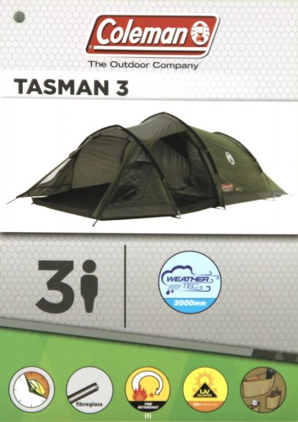 Coleman Tasman 3 Personen Tunnel Zelt grün 2000032101