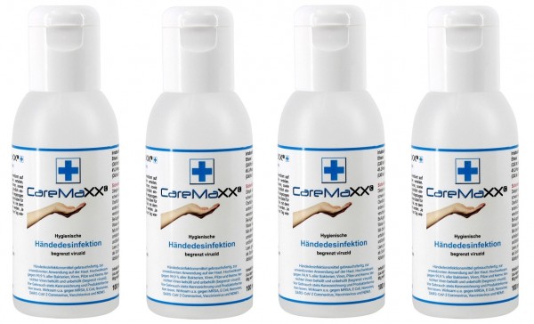 CareMaXX Handdesinfektion 85% Desinfektionsmittel 4x 100 ml