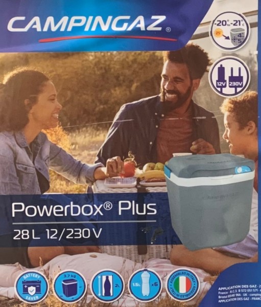 Campingaz Powerbox Plus 28Liter Kühlbox 12V/230V hellgrau /weiß 2000037452