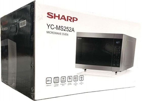 Sharp YC-MS252AE-S 25 Liter 900 W Kombi-Mikrowelle silber