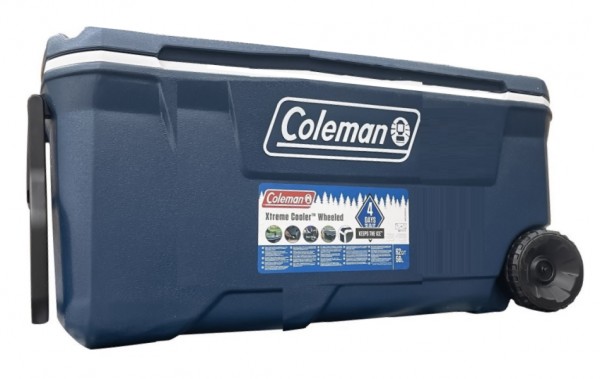 Coleman Xtreme Wheeled 100 Qt 94 Liter Kühlbox mit Rollen blau 2000037216